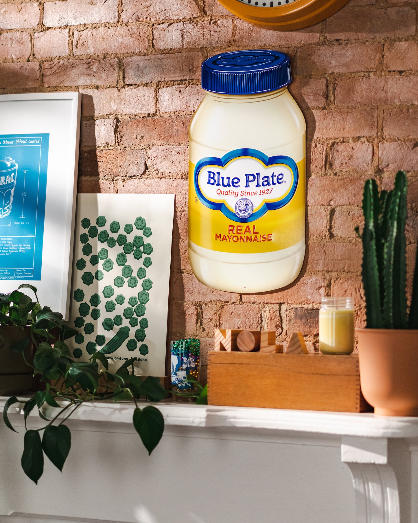 Blue Plate® Mayo Vintage Tin-Tacker Sign