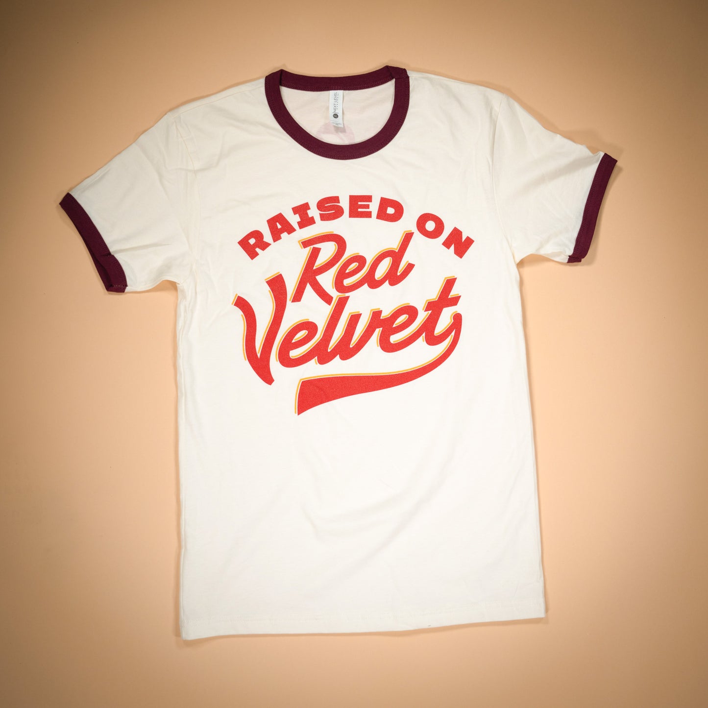 Swans Down "Raised on Red Velvet" Ringer Tee