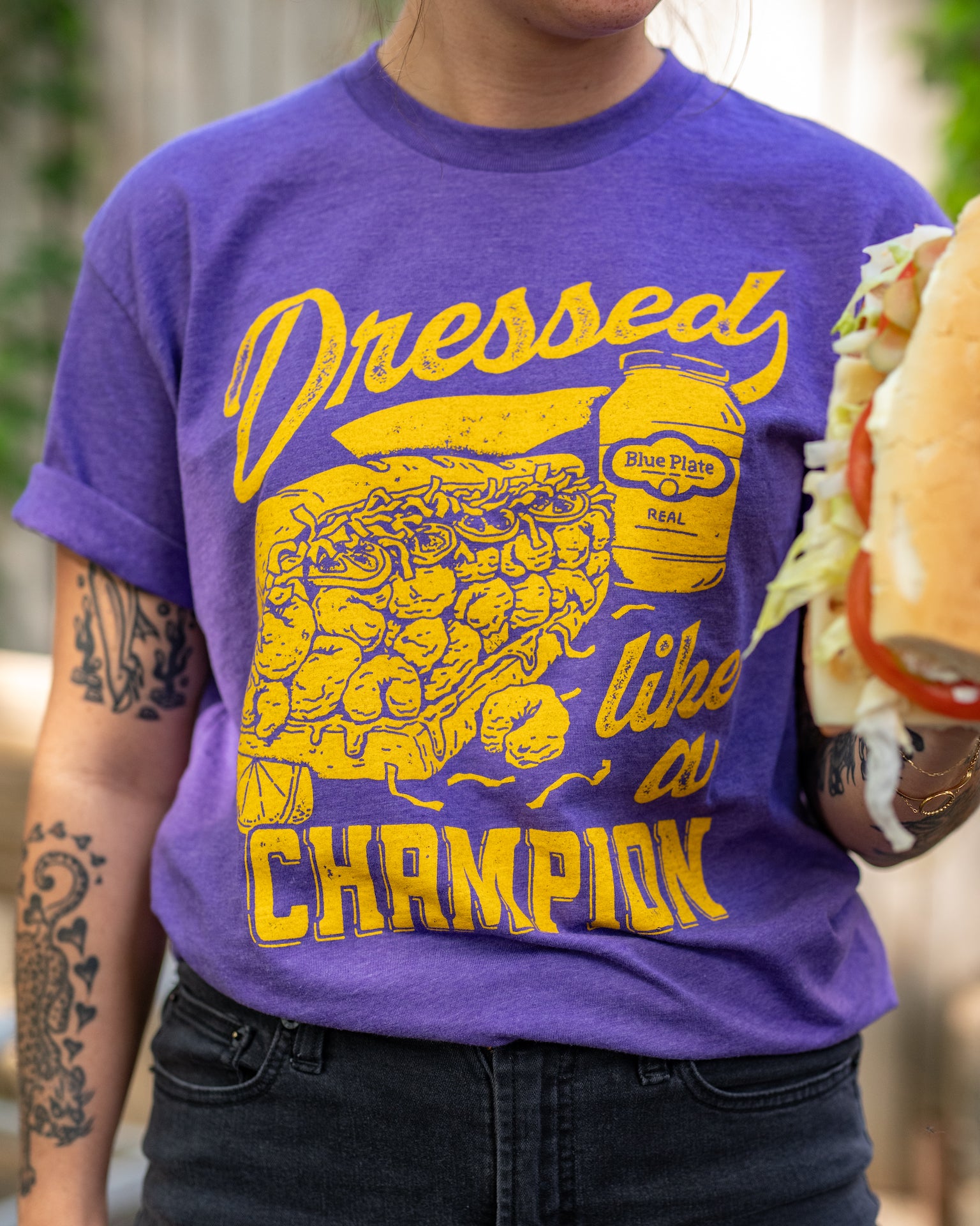 blue and gold champion shirt