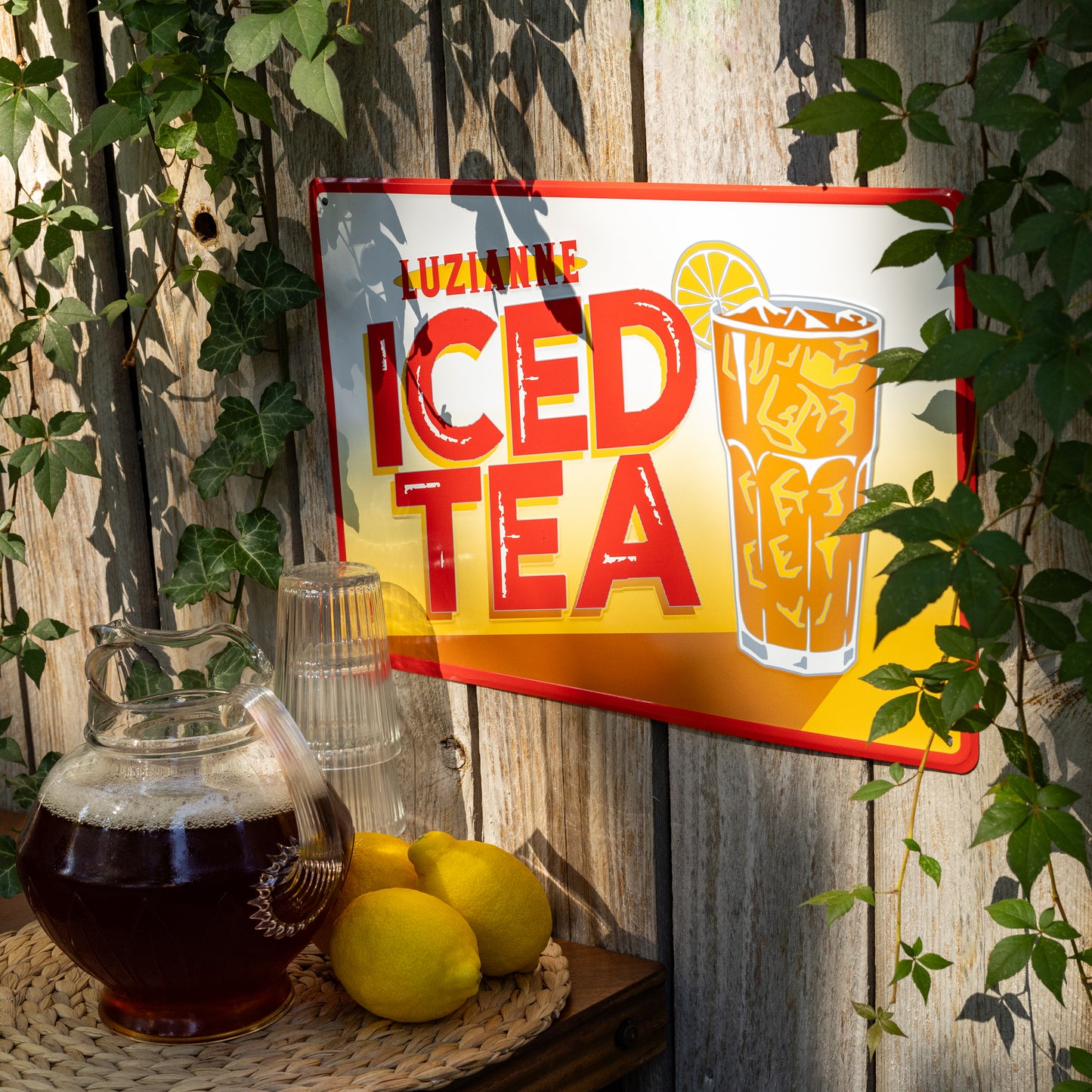 Luzianne Iced Tea Tin-Tacker Sign