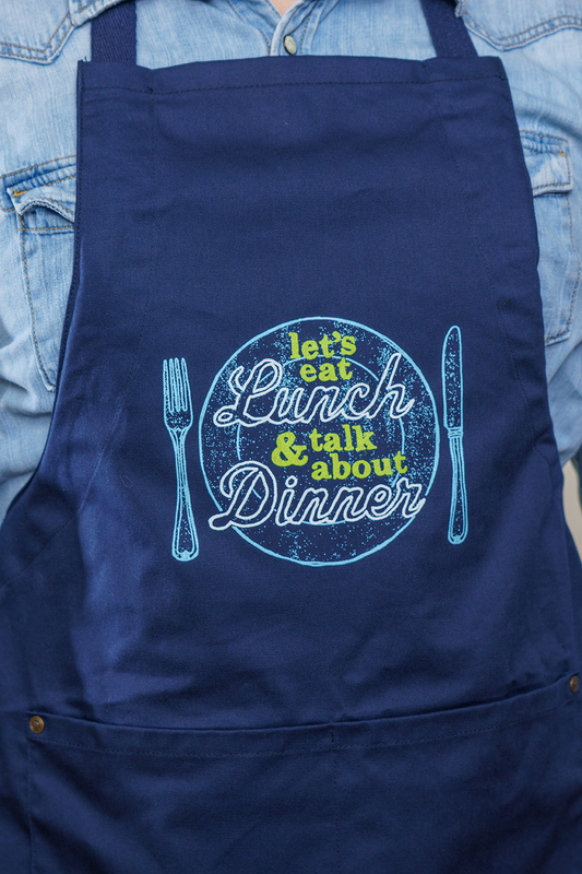 Let's Eat Lunch And Talk About Dinner Tea Apron